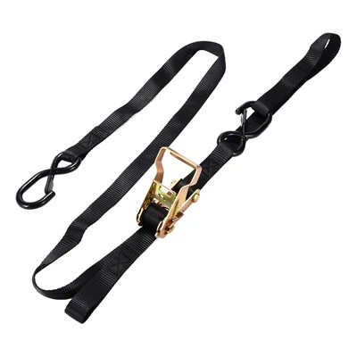 Amarrações de catraca para motocicleta de 1 polegada com gancho S - com mola, 3.306 libras. Bobagem