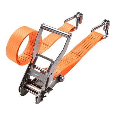 Correia de catraca de aço inoxidável de 50 mm com gancho duplo J-