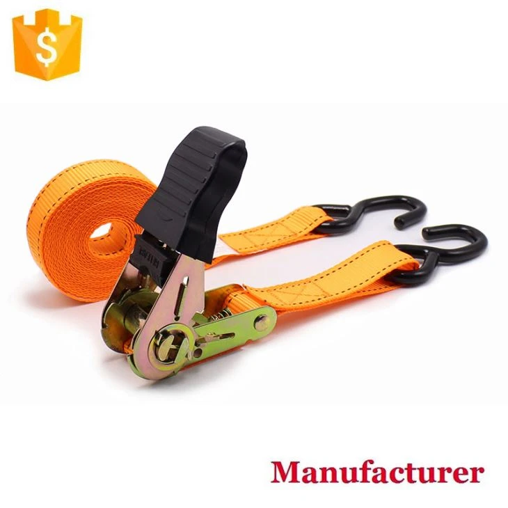 1 "25mm pequeno cabo de borracha leve de carga Ratchet Cargo cintas de amarração Tie Down Belt com S ganchos